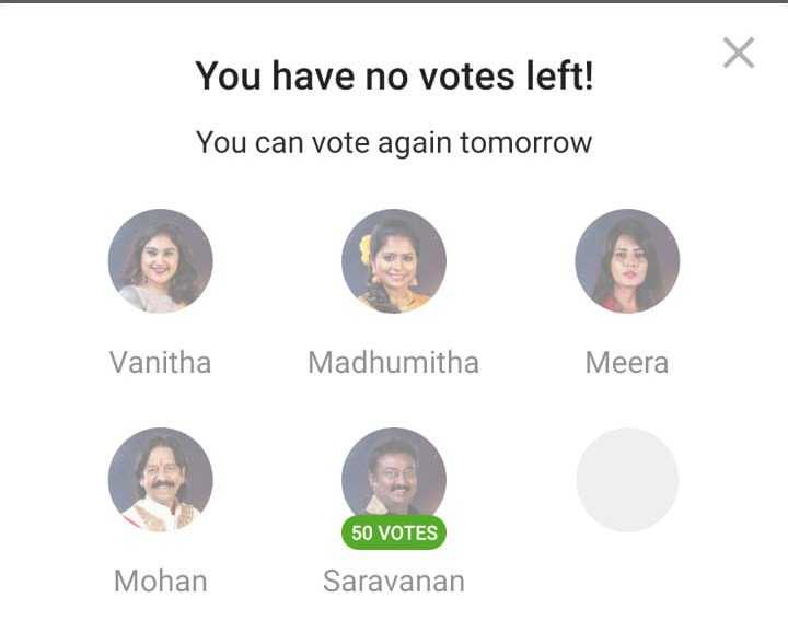 Rio votes for Saravanan BB3